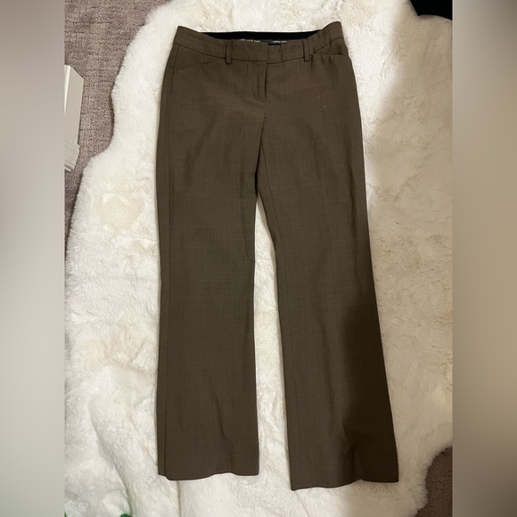 Express Editor dress pants size 2 straight leg Dark Tan khaki / brown beige - Picture 5 of 14